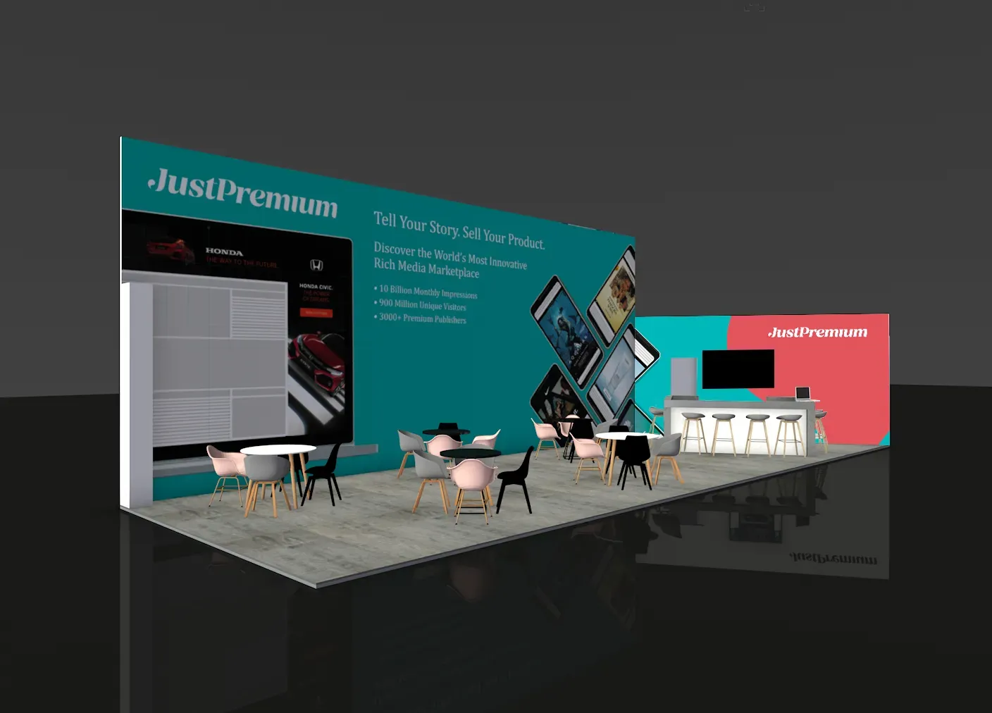 Booth render from left side