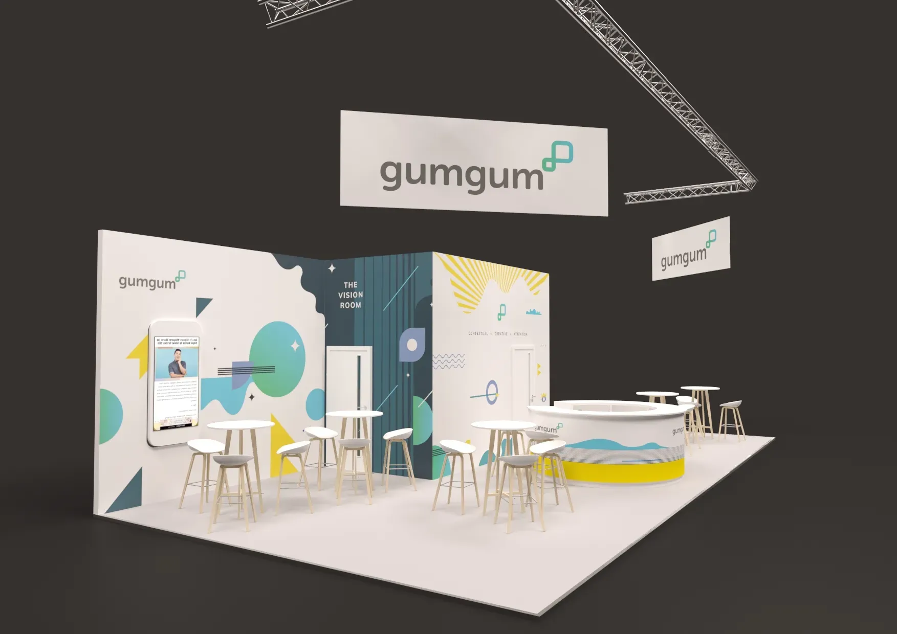 Booth render from left side