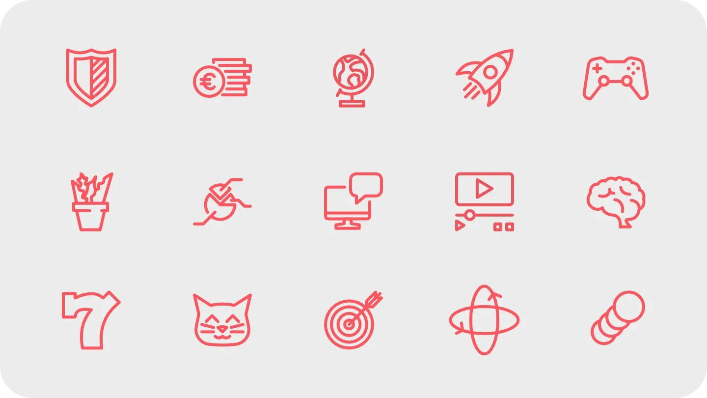 A grid of some of the icons from JustPremium's library