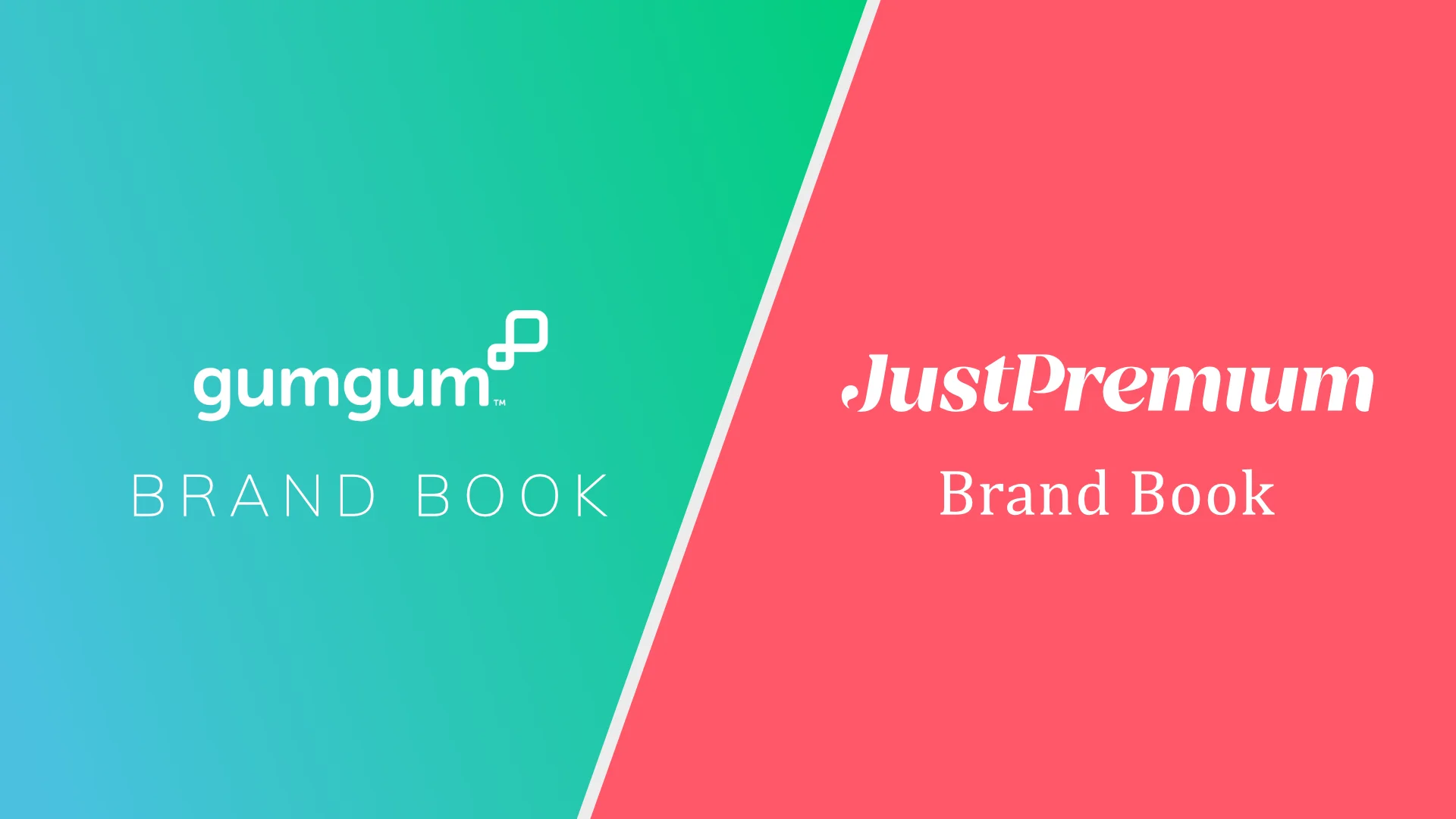 Cover image with a diagonal slash separating a GumGum side from a JustPremium side