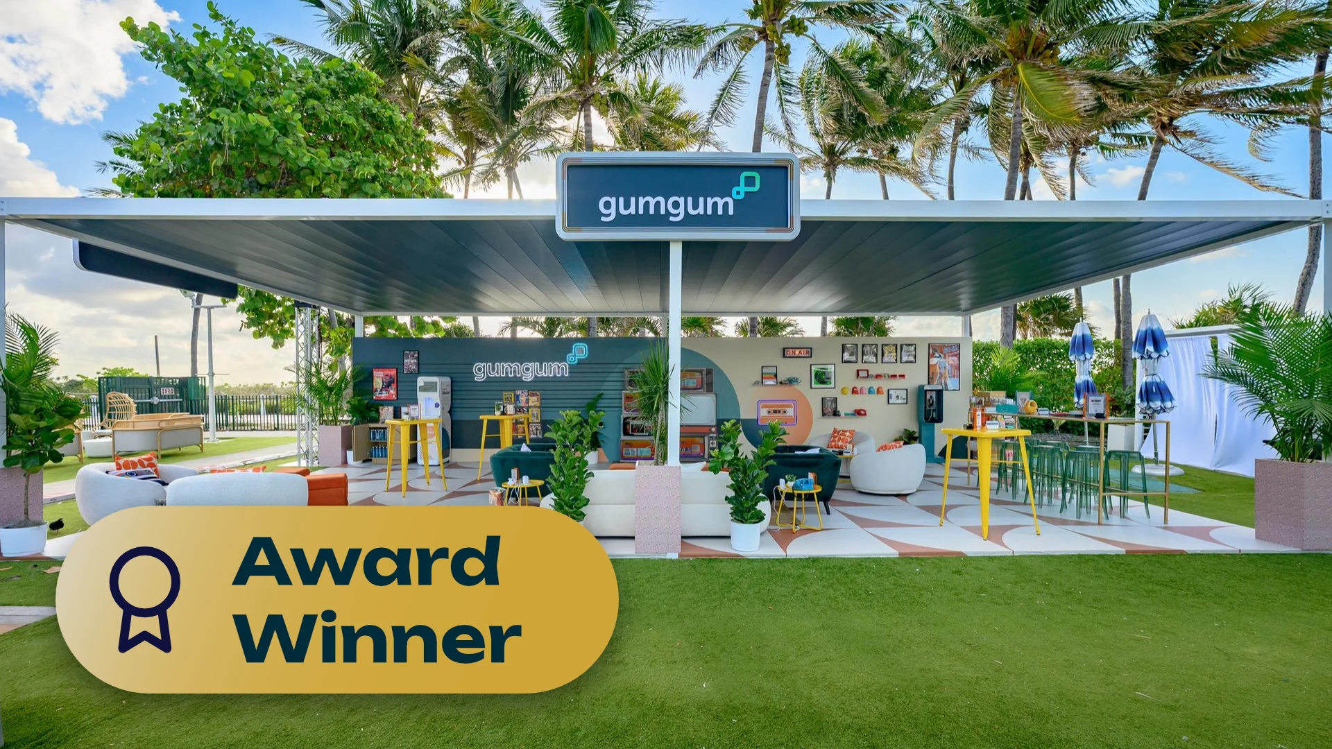 Wall art for the 2025 booth for GumGum at Possible in Miami